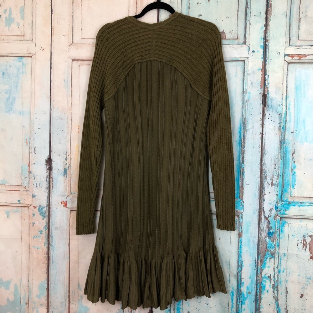 Free People Olive Sweater Ruffle Dress - Picture 2 of 7